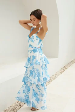 Ocean Mist Midi Dress Blue