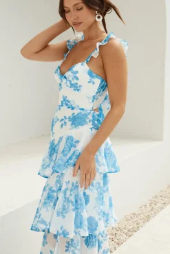 Ocean Mist Midi Dress Blue