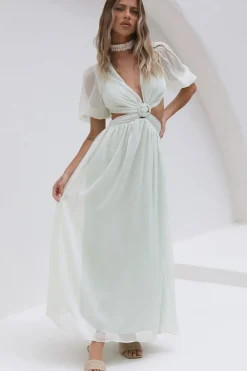 Ocean Ripples Maxi Dress Green