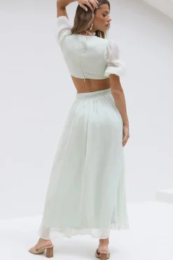 Ocean Ripples Maxi Dress Green