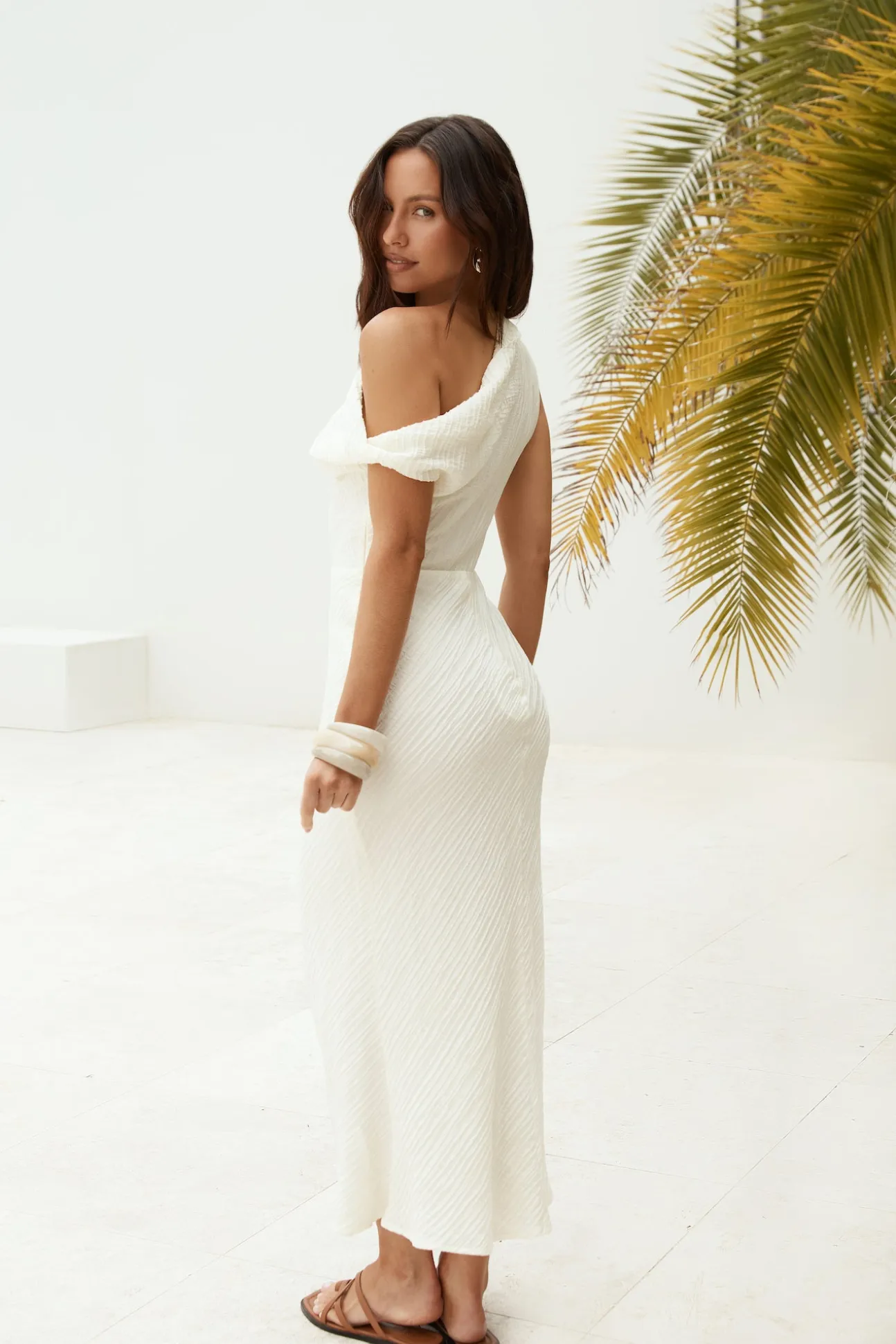 One For You Off Shoulder Maxi Dress Cream