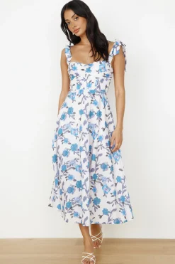 On The Roof Midi Dress Blue