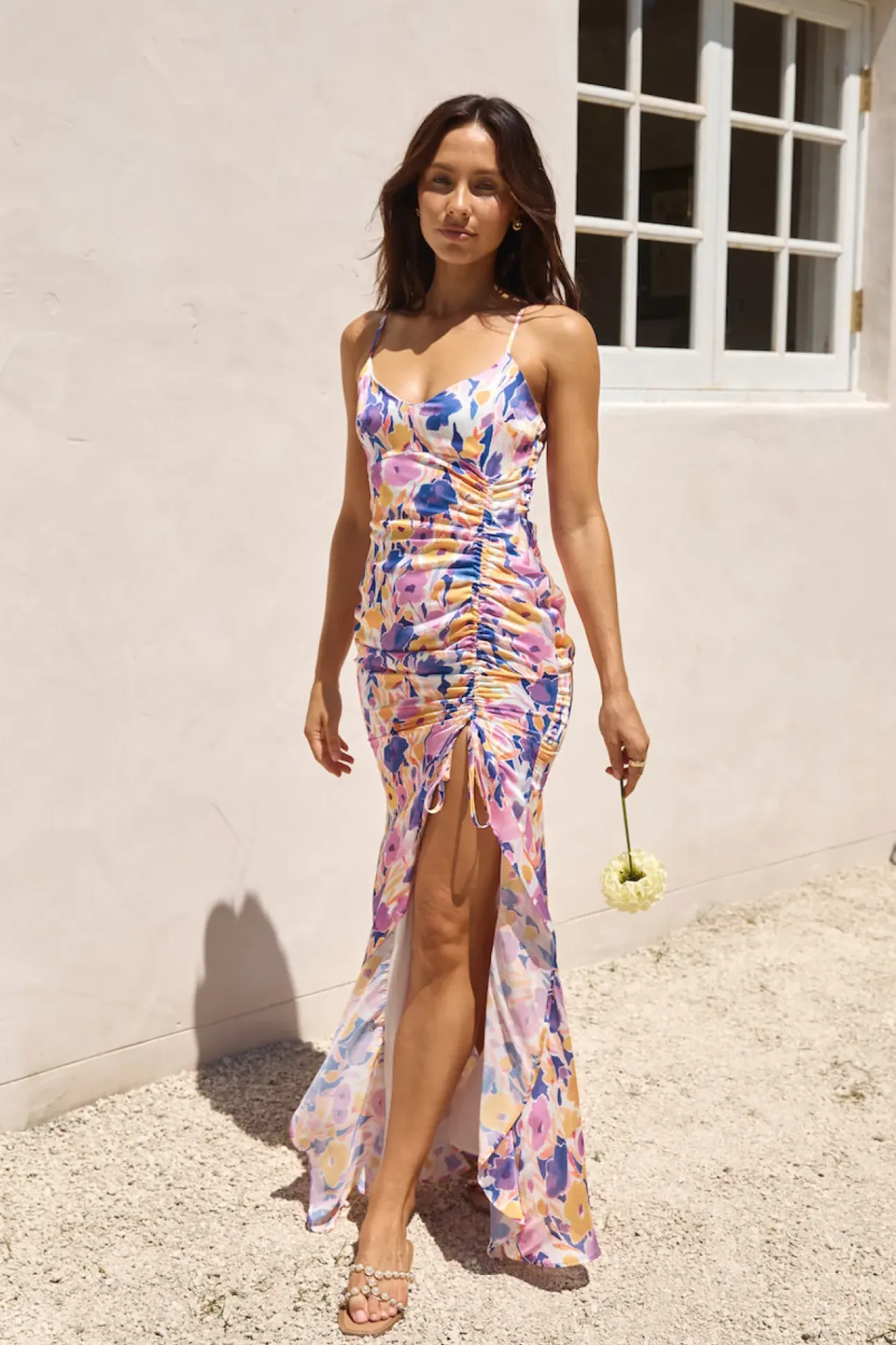 On Your Wishlist Satin Maxi Dress Multi