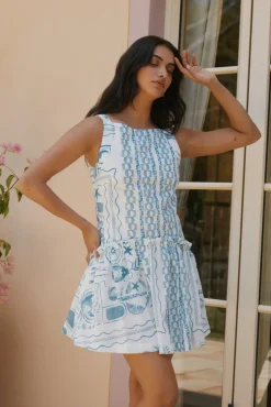 Opal Skies Mini Dress Blue
