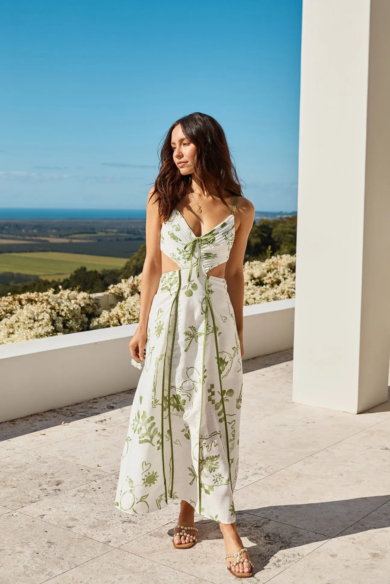 Open Doors Maxi Dress Green