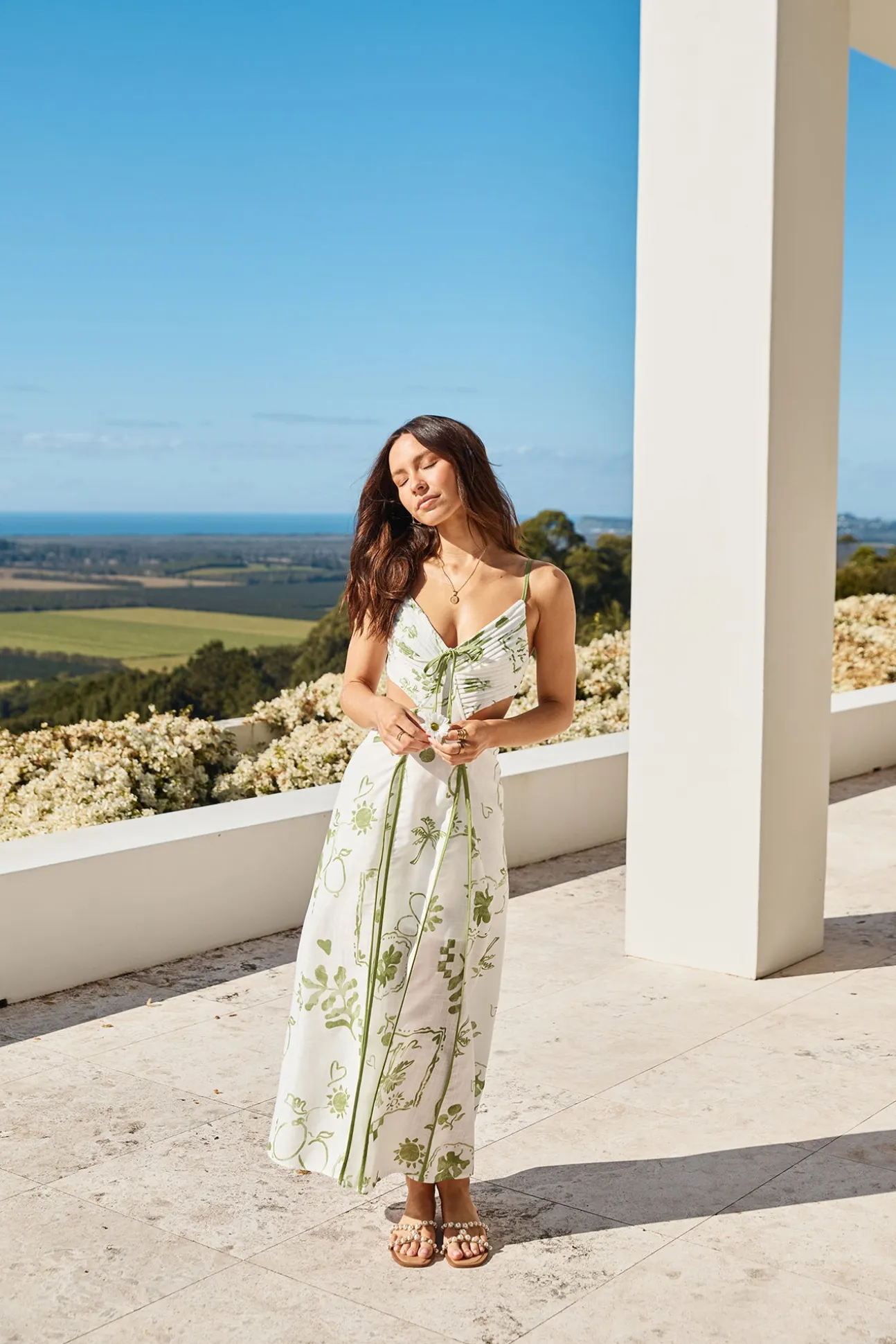 Open Doors Maxi Dress Green