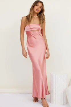 Open Hearts Maxi Dress Pink