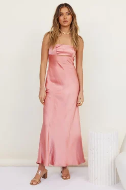 Open Hearts Maxi Dress Pink