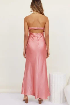 Open Hearts Maxi Dress Pink