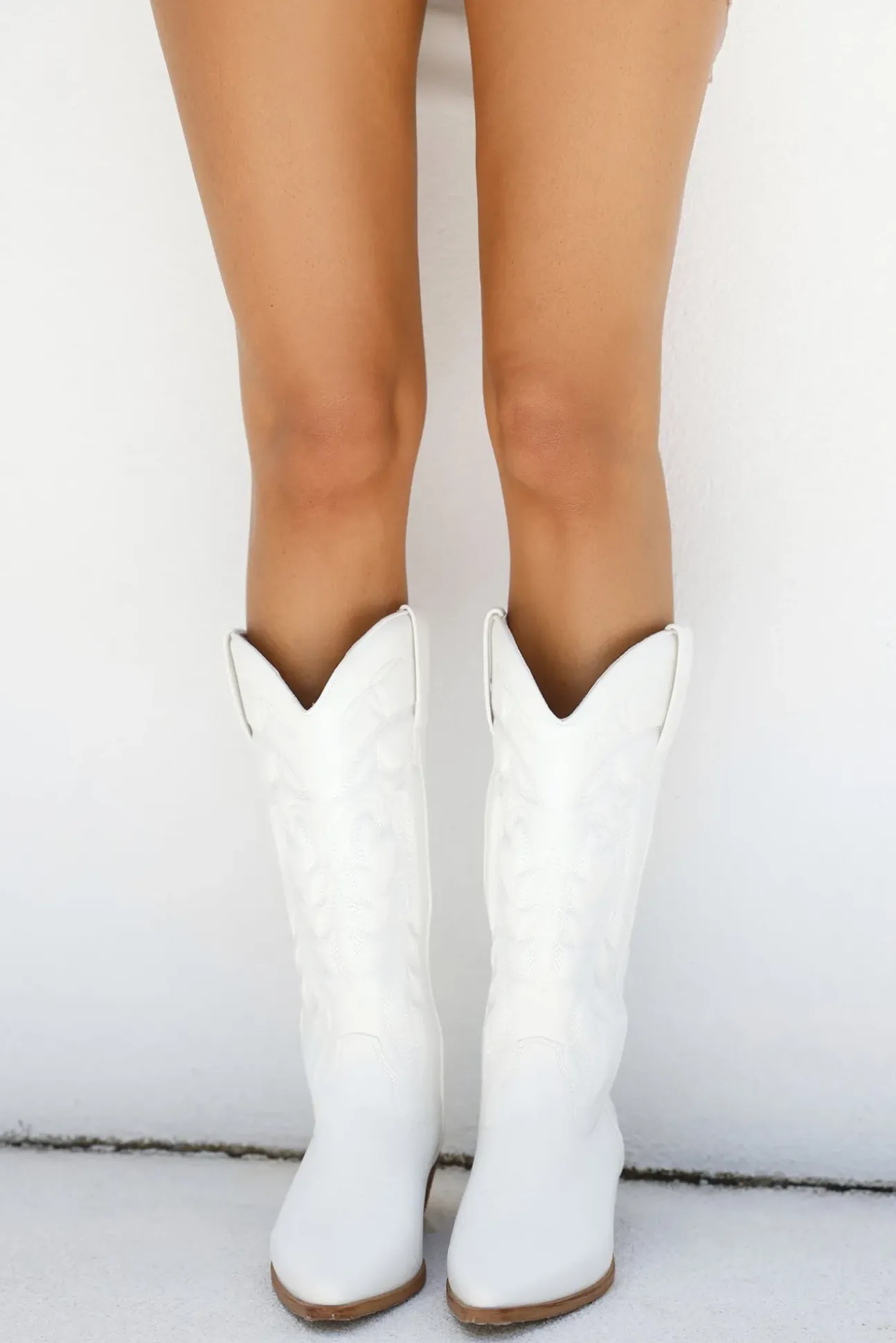 Ottilie Cowboy Boots White
