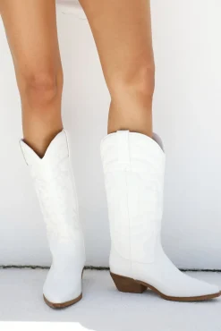 Ottilie Cowboy Boots White