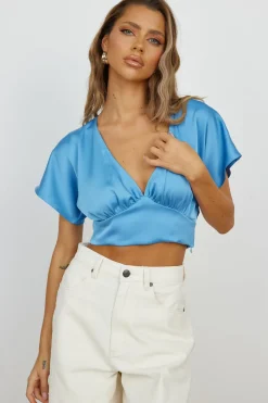 Out Of Mind Crop Top Blue