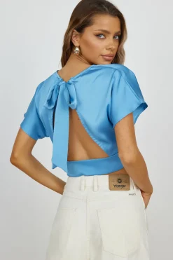 Out Of Mind Crop Top Blue