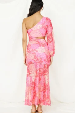 Over and Over Maxi Dress Pink Print