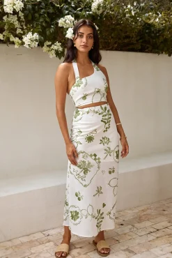 Over The Hedges Halter Crop Top Green