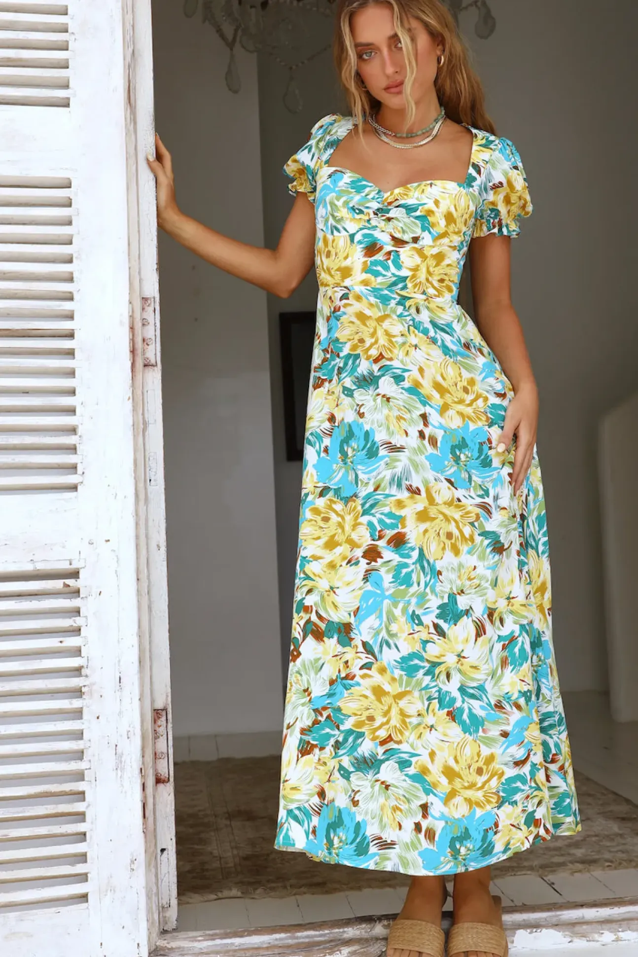 Palm Sunset Maxi Dress Multi
