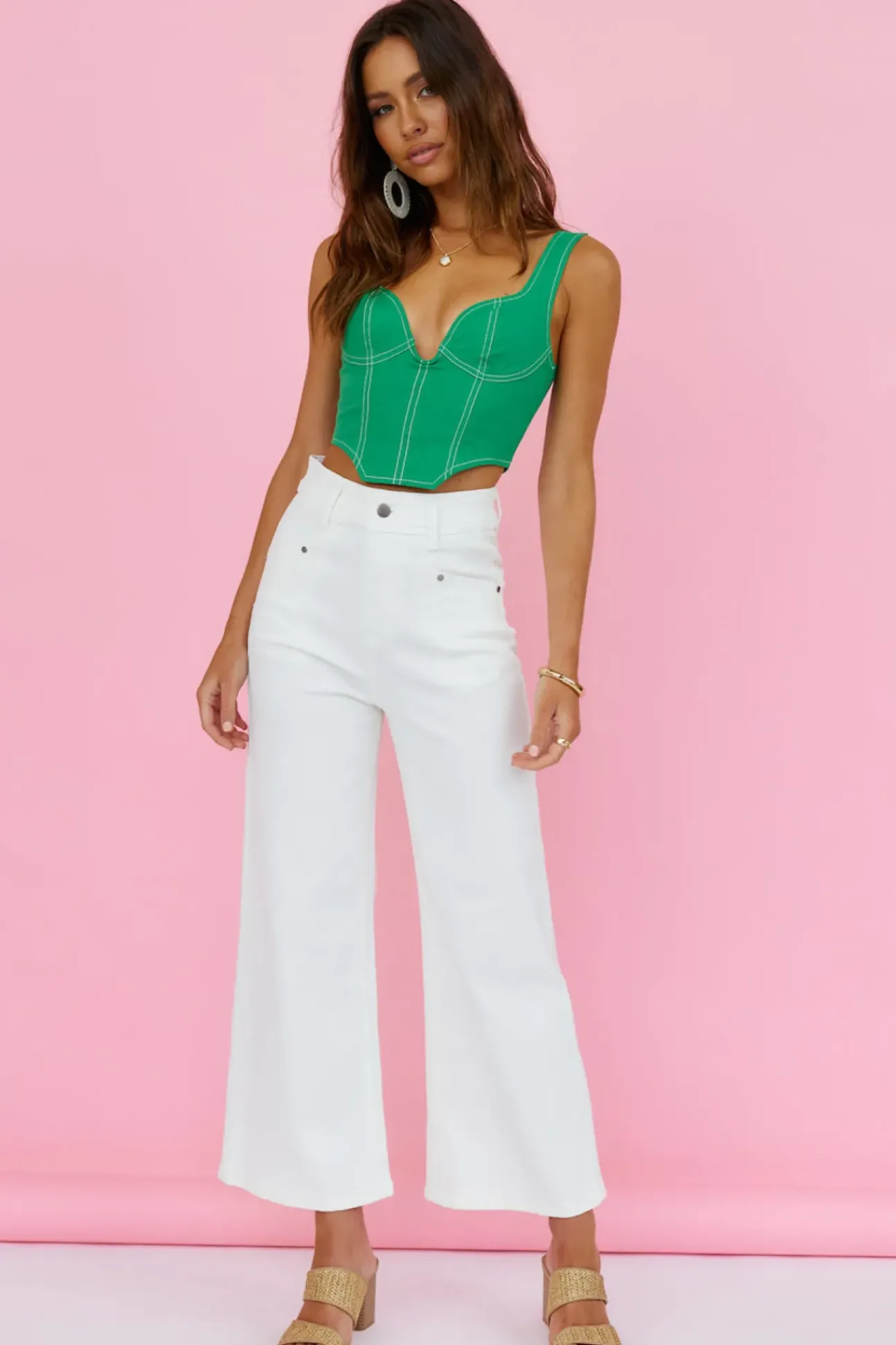 PAPER HEART Rollin Cord Jeans White