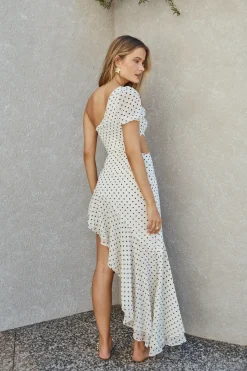 Paradise Found One Shoulder Maxi Dress Cream