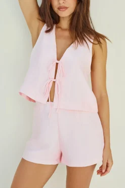 Pearlescent Jewels Crop Top Pink