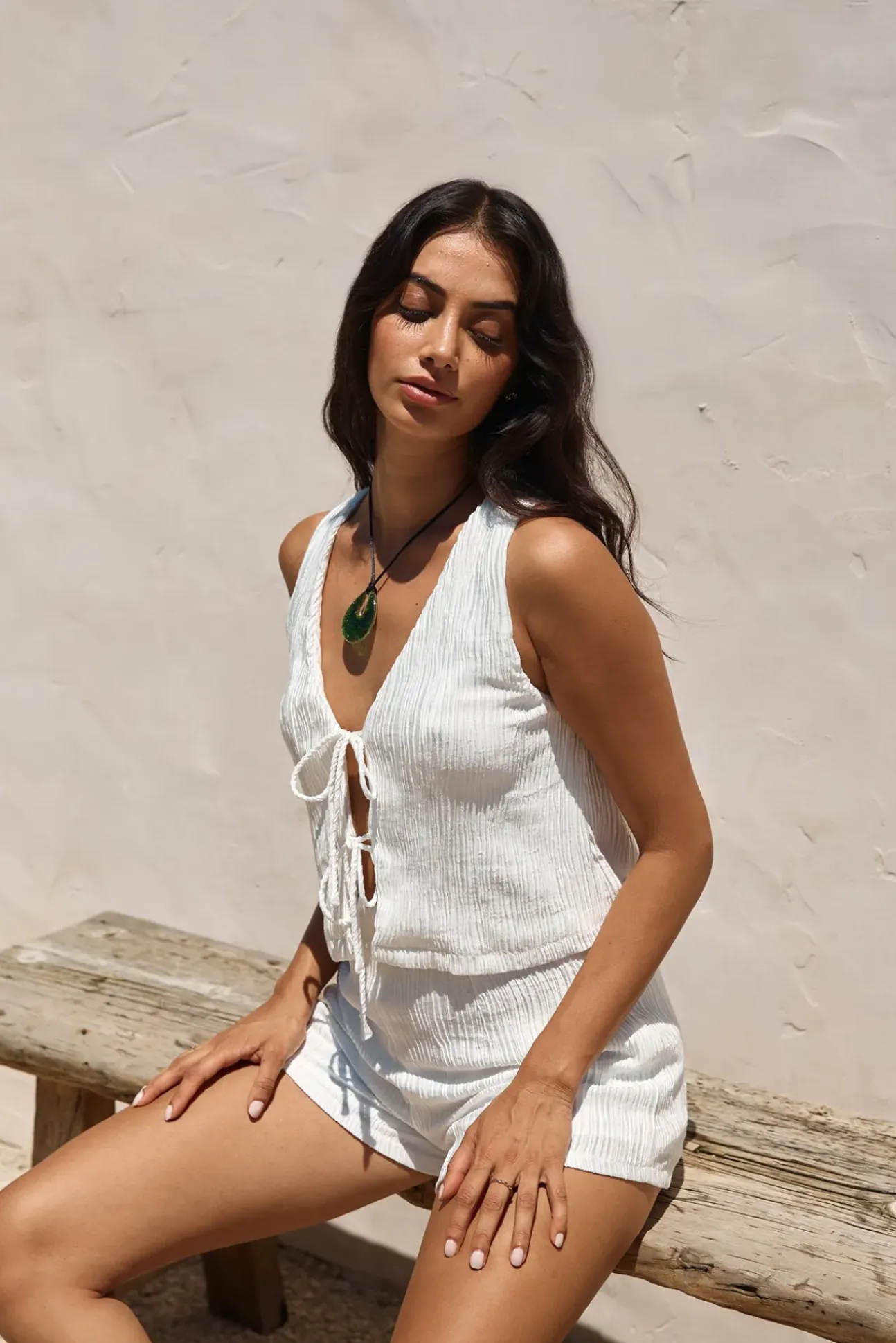 Pearlescent Jewels Shorts White