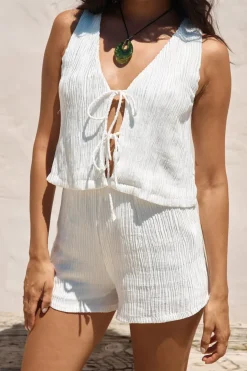 Pearlescent Jewels Shorts White