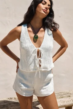 Pearlescent Jewels Shorts White