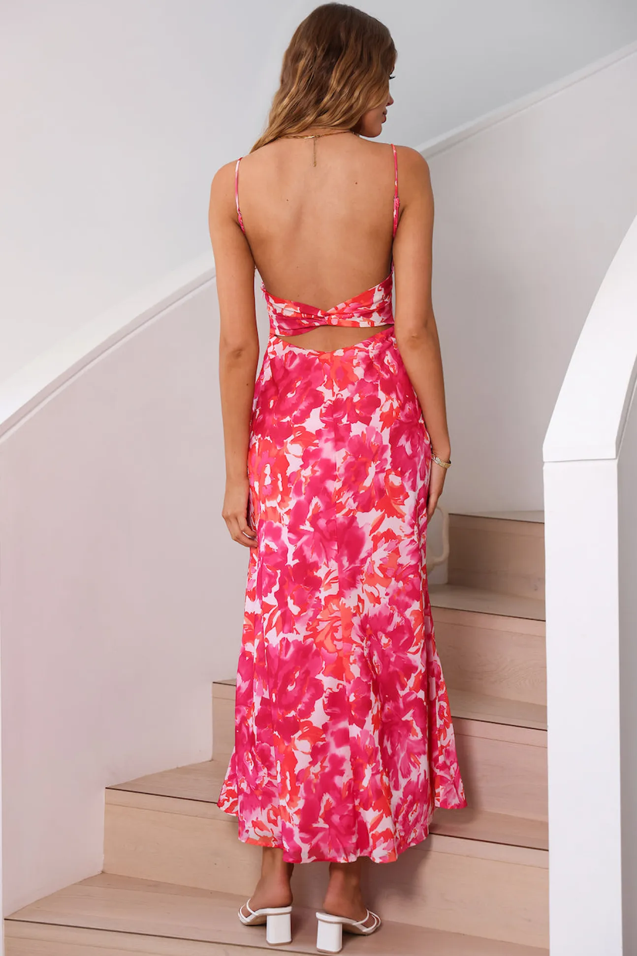 Peony Pillow Maxi Dress Pink
