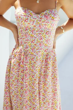 Petal Play Midi Dress Pink