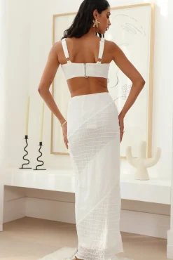 Picnic On The Beach Maxi Skirt White