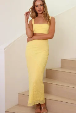 Picnic On The Beach Maxi Skirt Yellow