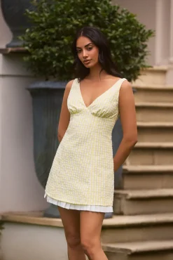 Picnic Perfect Mini Dress Yellow