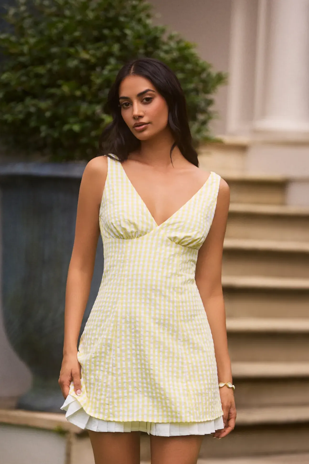 Picnic Perfect Mini Dress Yellow