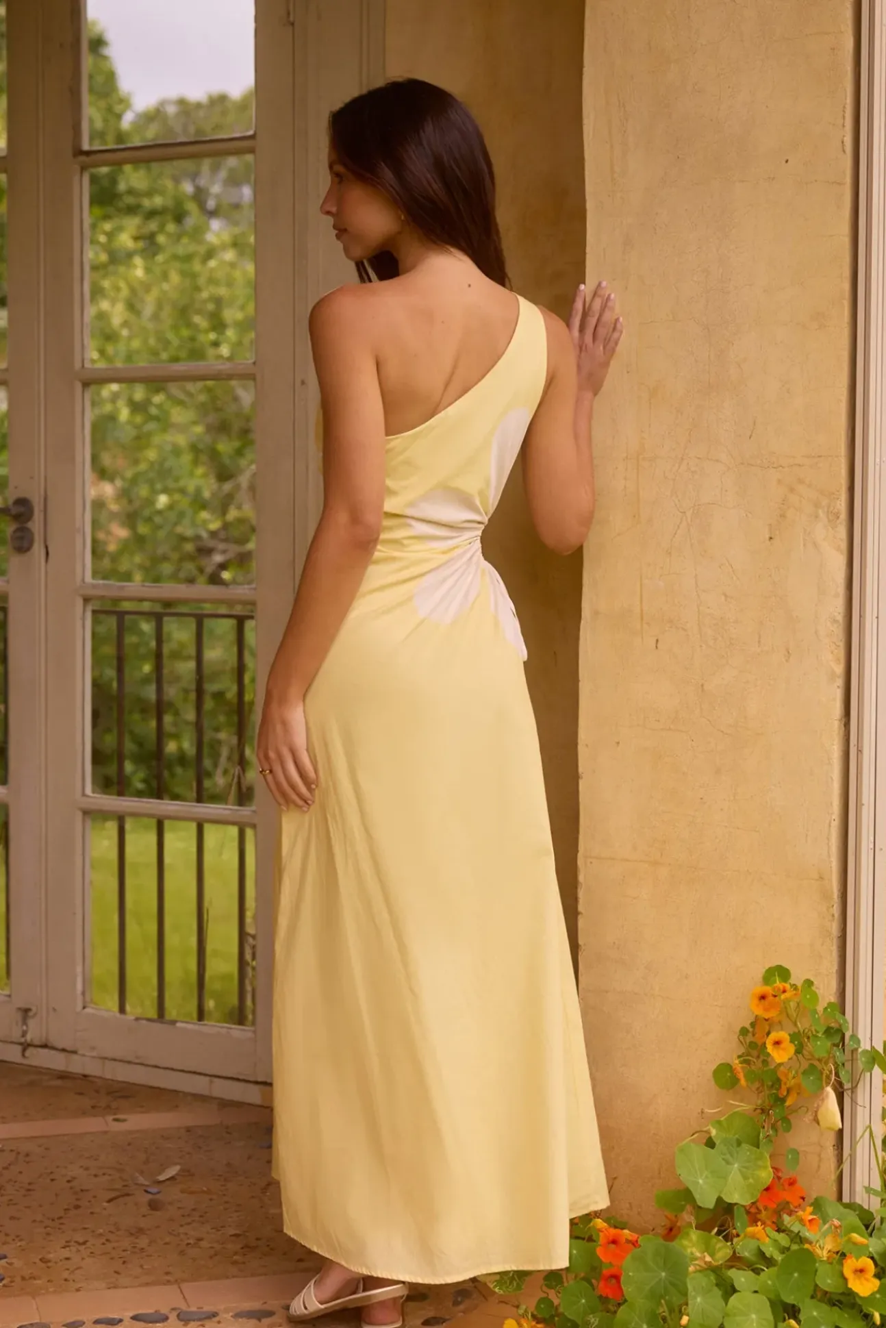 Pina Colada One Shoulder Maxi Dress