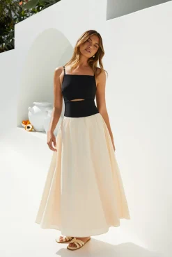 Pippa Maxi Dress Cream Black