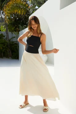 Pippa Maxi Dress Cream Black