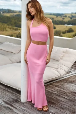 Plant A Kiss Halter Crop Top Pink