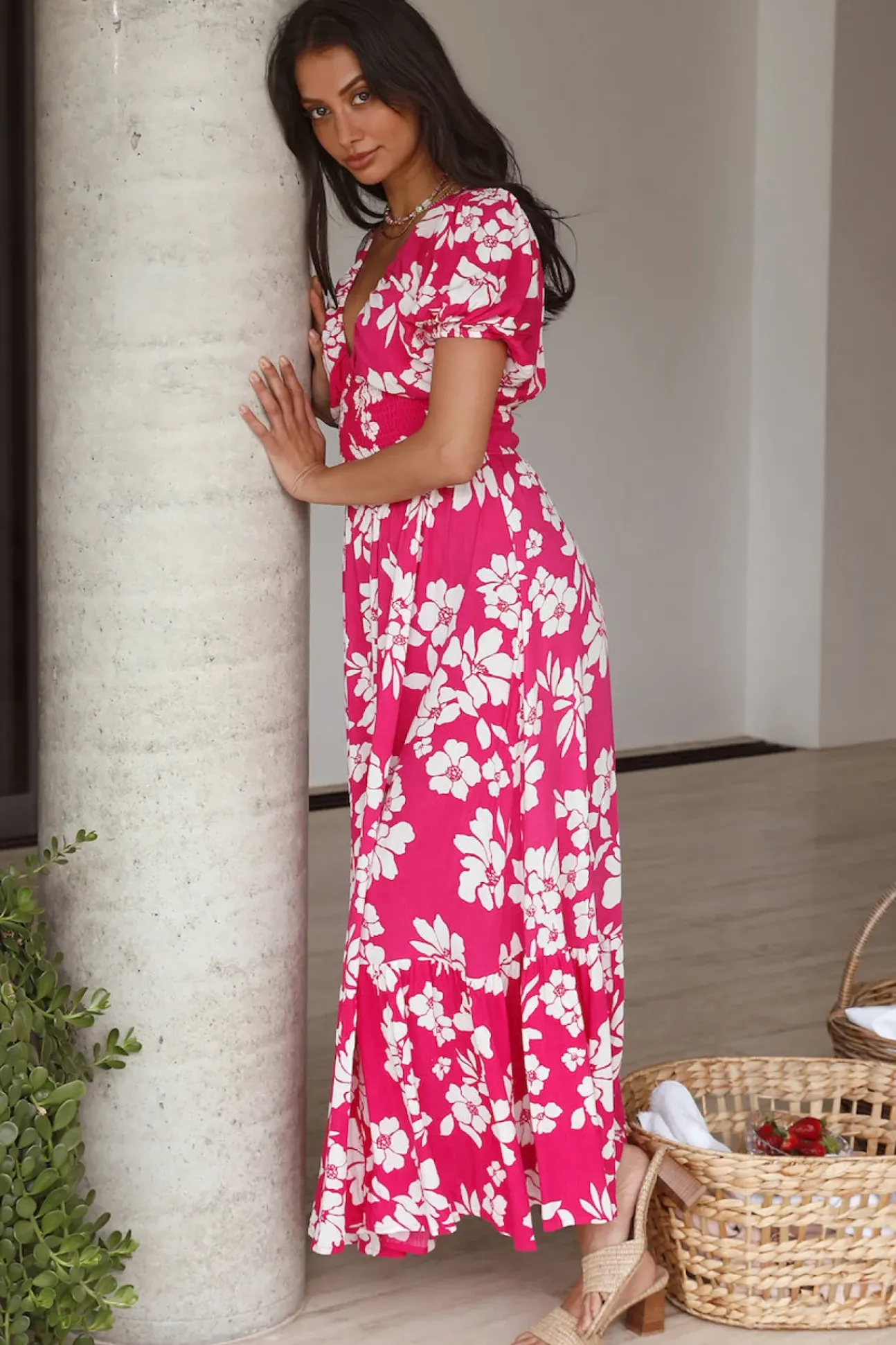 Planting Flowers Maxi Dress Pink