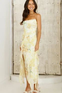 Poetic Charm Midi Dress Yellow