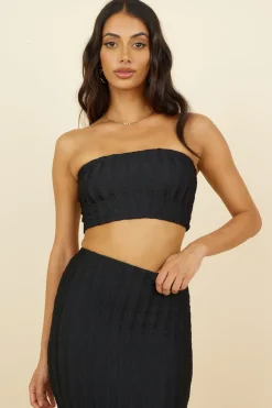 Poolside Adventure Crop Top Black