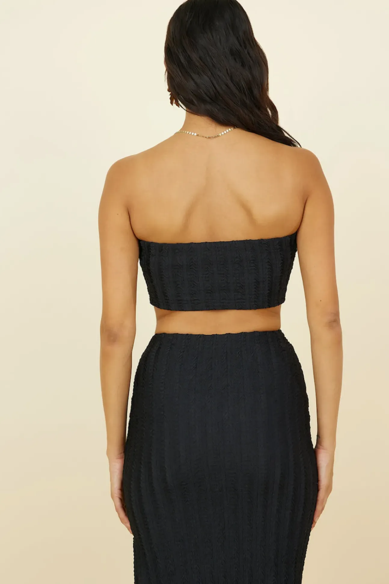Poolside Adventure Crop Top Black