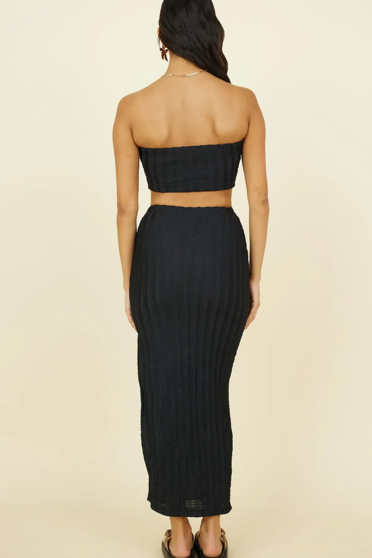 Poolside Adventure Crop Top Black