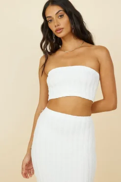 Poolside Adventure Crop Top White