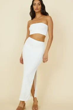 Poolside Adventure Crop Top White