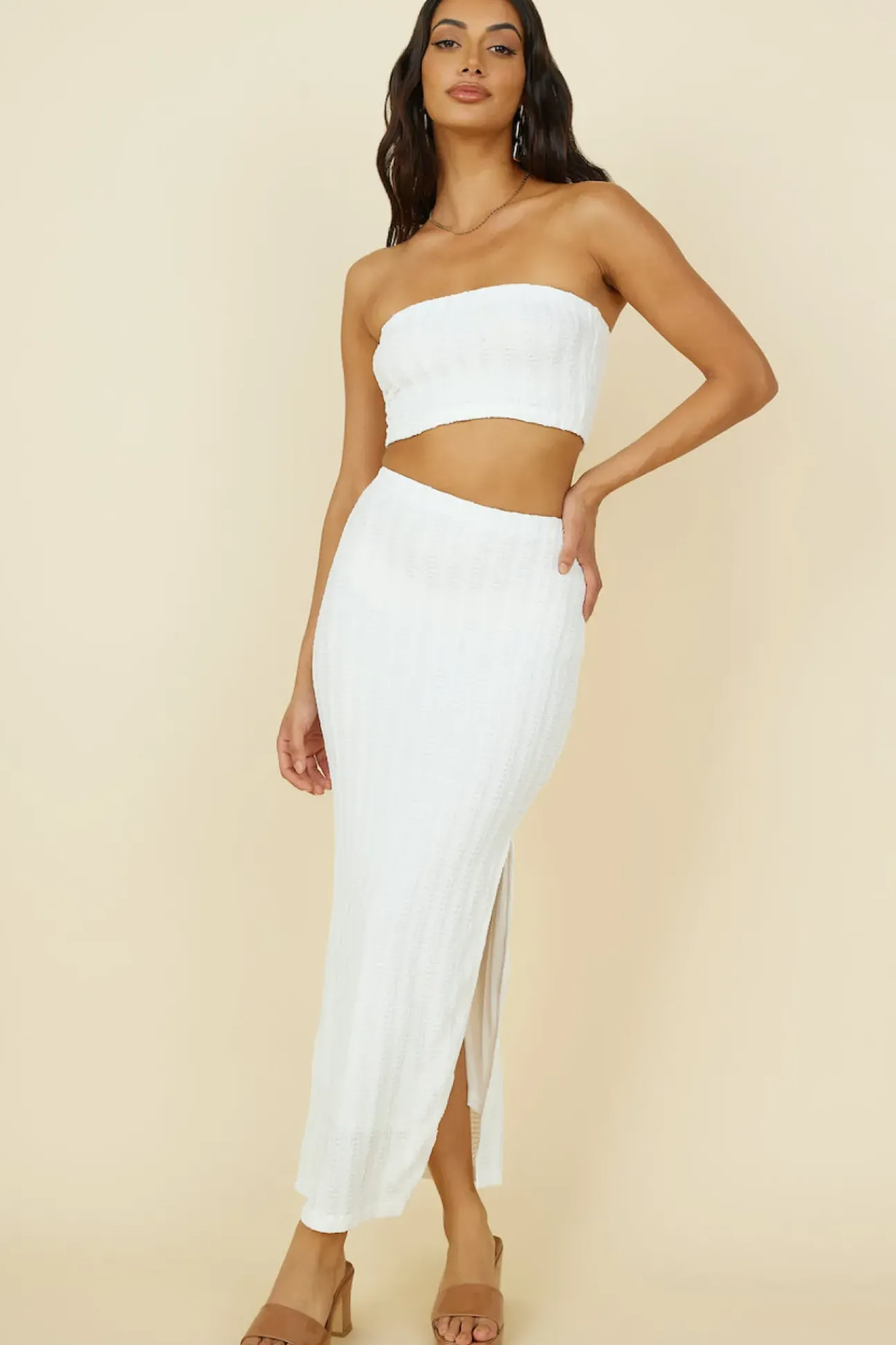 Poolside Adventure Crop Top White