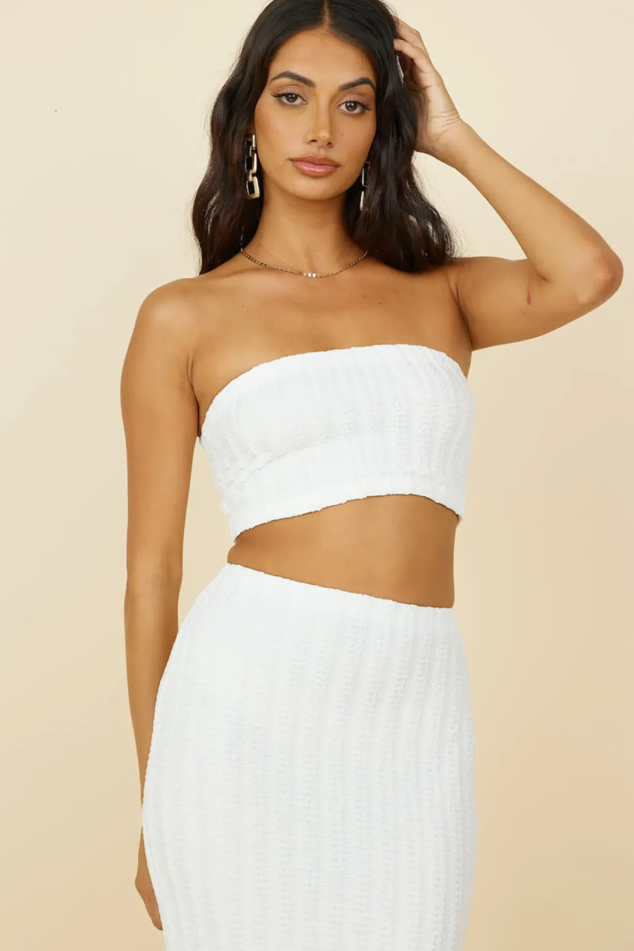Poolside Adventure Crop Top White