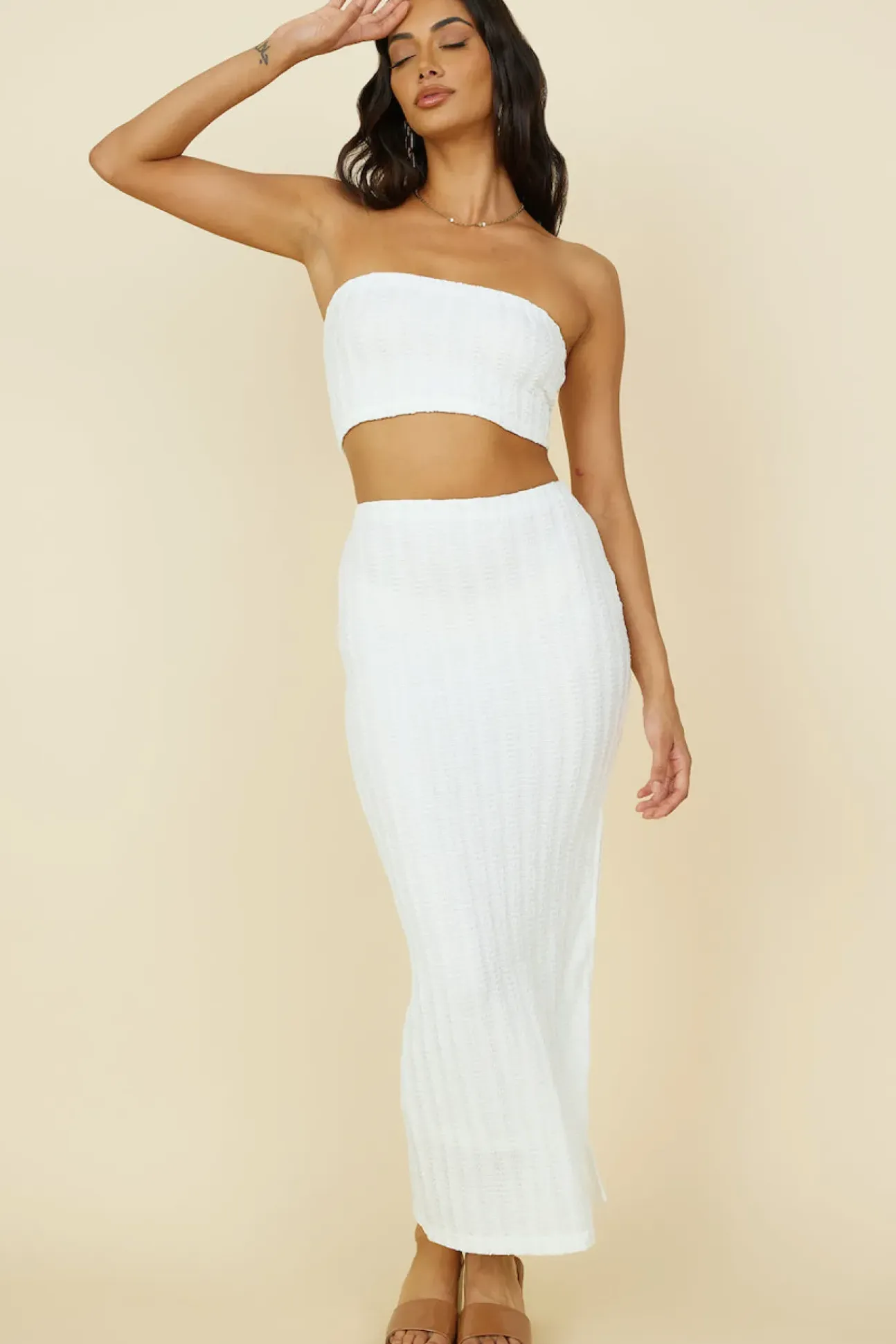 Poolside Adventure Crop Top White