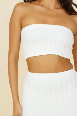 Poolside Adventure Crop Top White