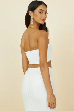 Poolside Adventure Crop Top White