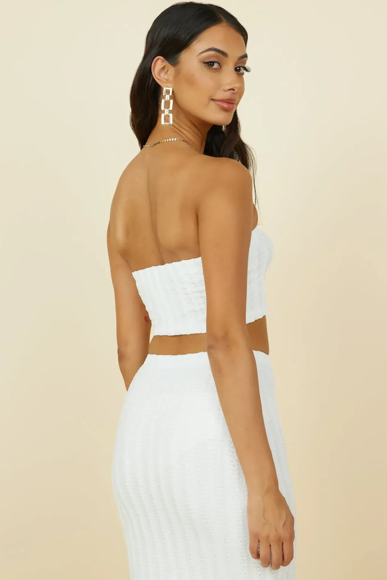Poolside Adventure Crop Top White