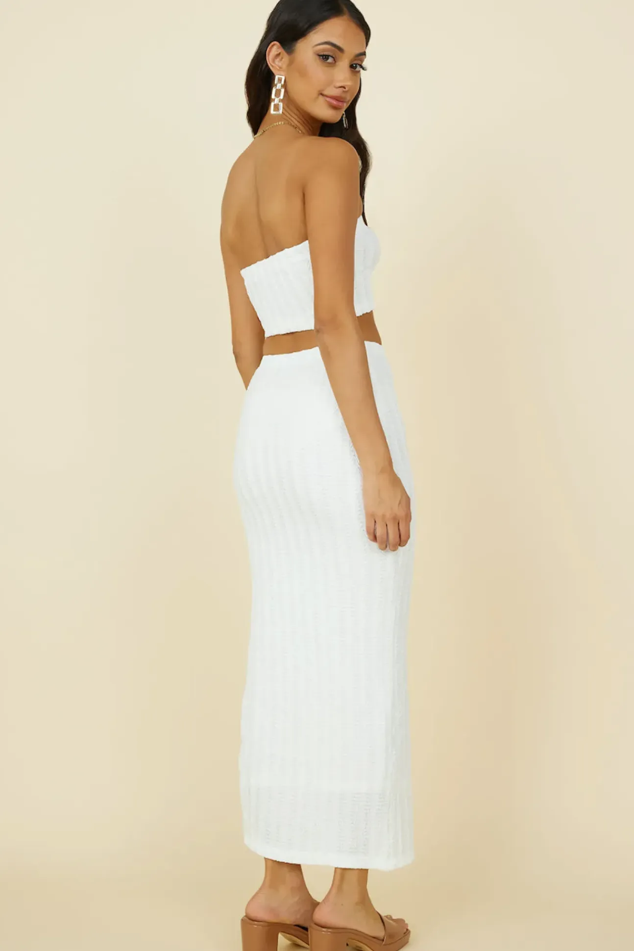 Poolside Adventure Crop Top White